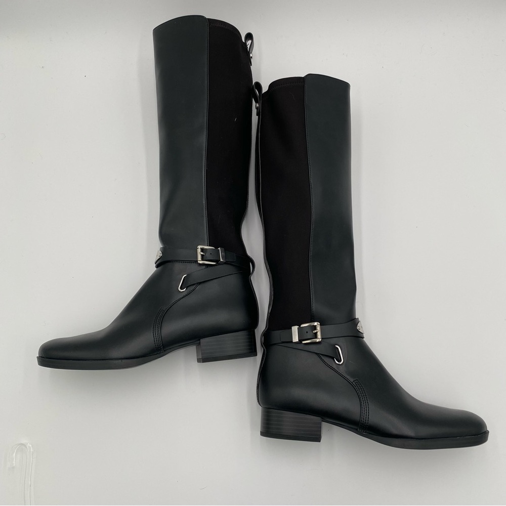Michael Kors Arley Tall Black Leather Knee High Riding Boots Boot Shoes (NWOT)‎ - Picture 4 of 7